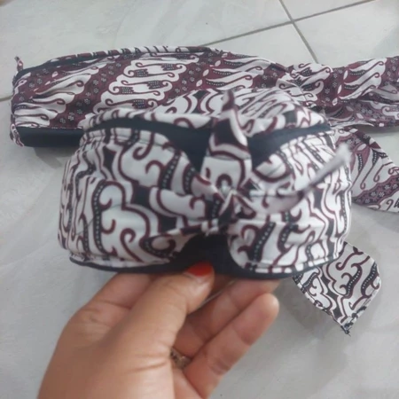 Udeng Lipat Batik Jawa Anak dan Dewasa - Putih Dewasa